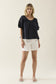 Nilsa Button Top Navy [sz:small]