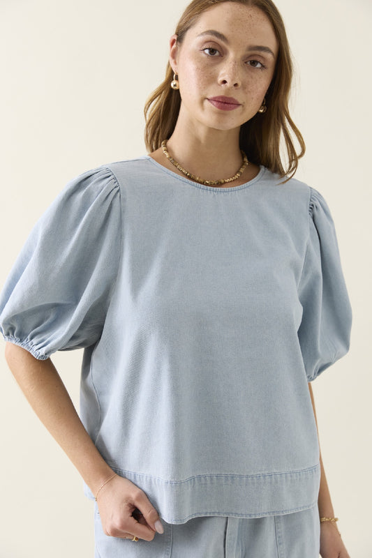 Sofie Denim Top Sky [sz:small]