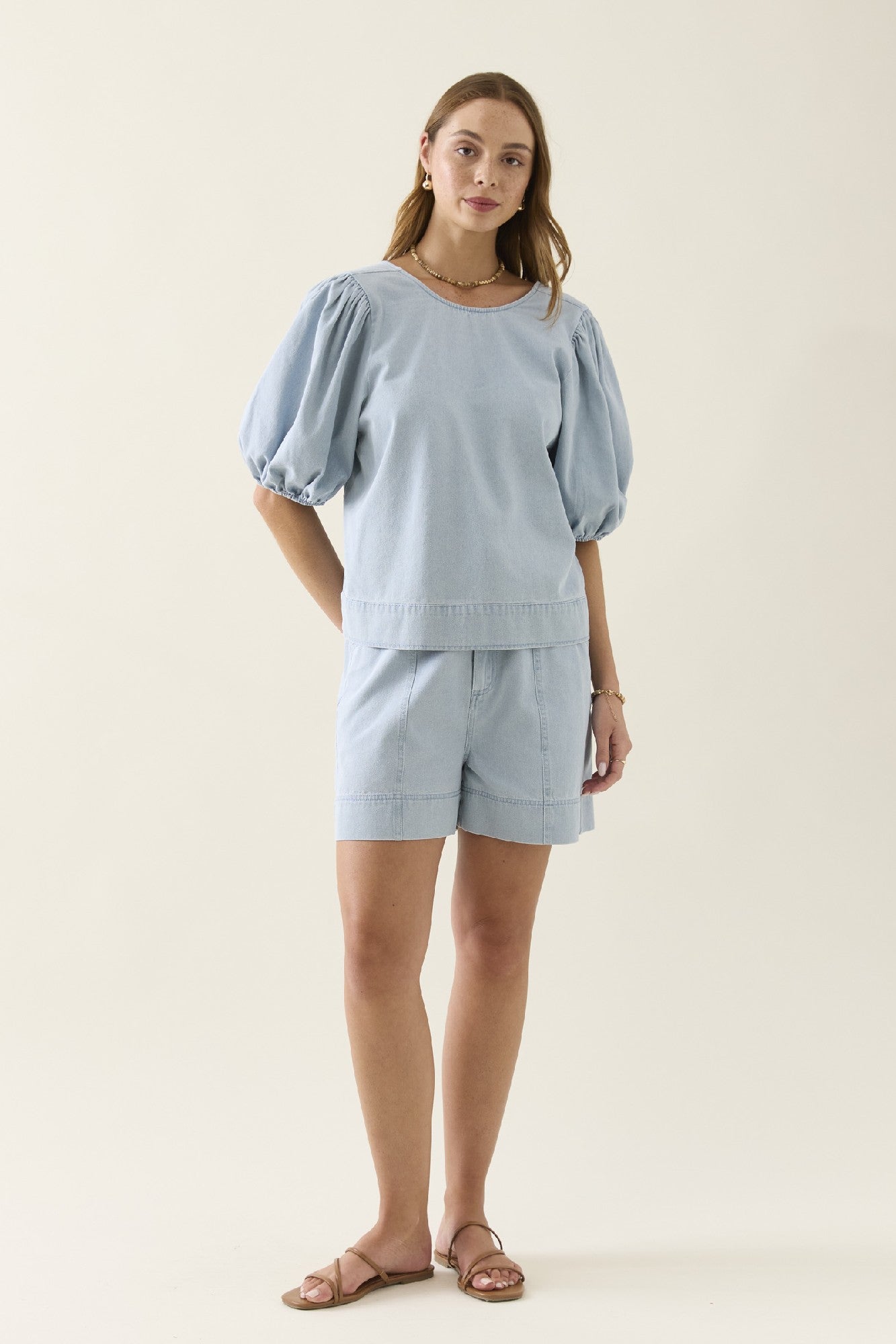 Sofie Denim Top Sky [sz:small]