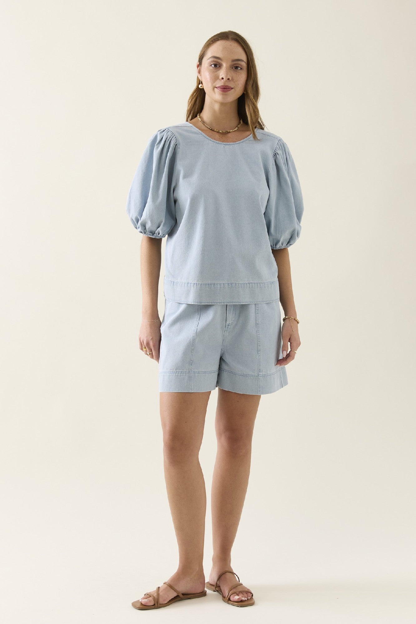 Sofie Denim Top Sky [sz:small]