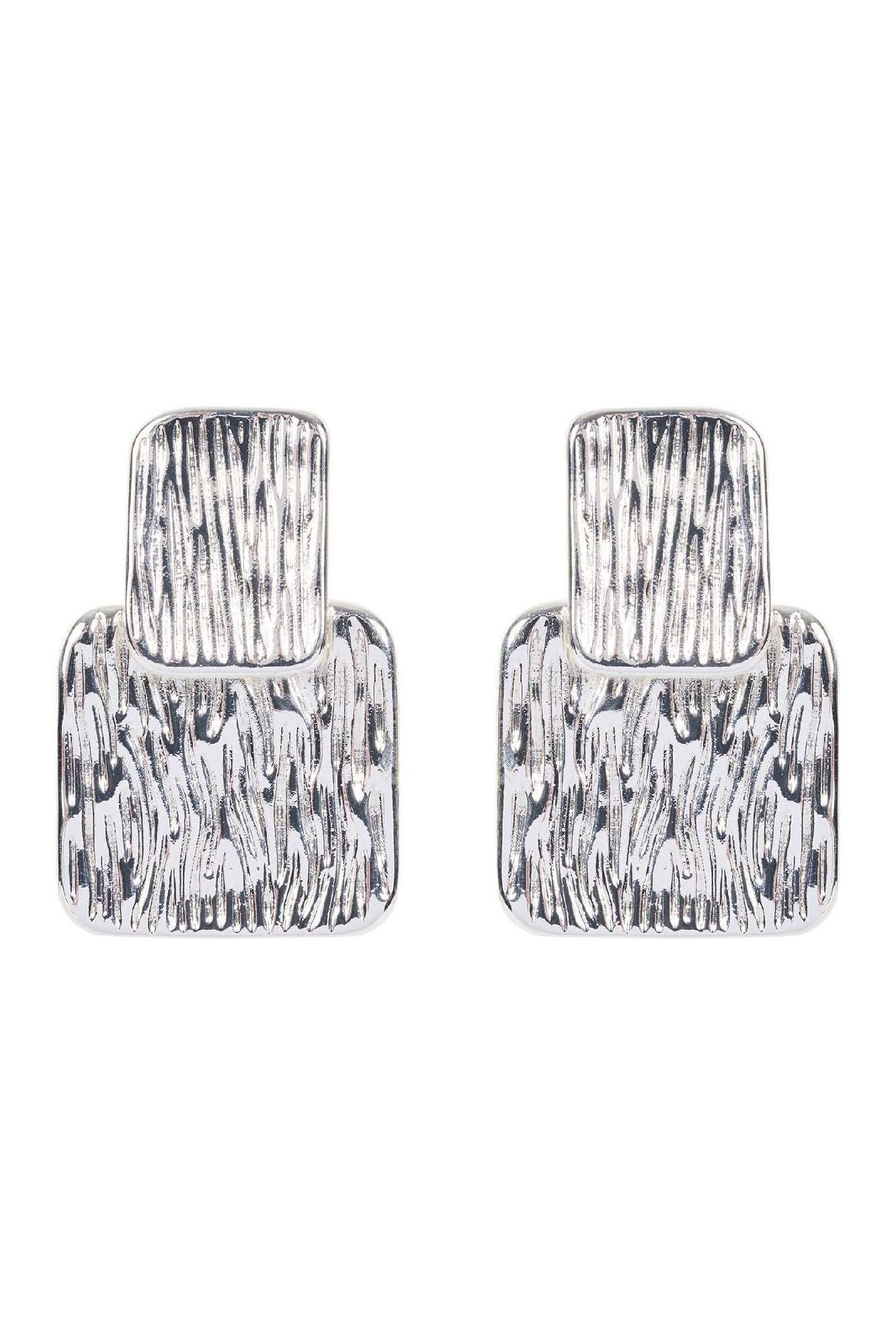 Sansi Cube Earring - Silver Cube