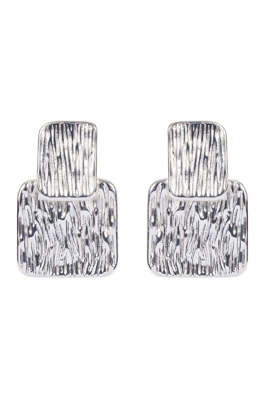Sansi Cube Earring - Silver Cube