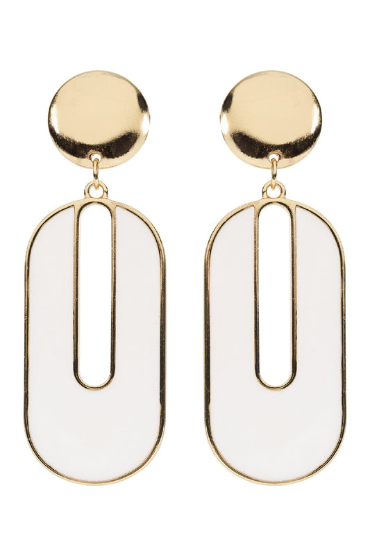 Amira Oval Earring - White