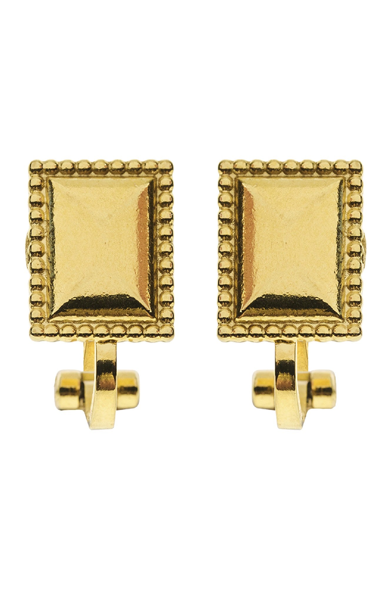 Heritage Clip On Earring - Gold Square