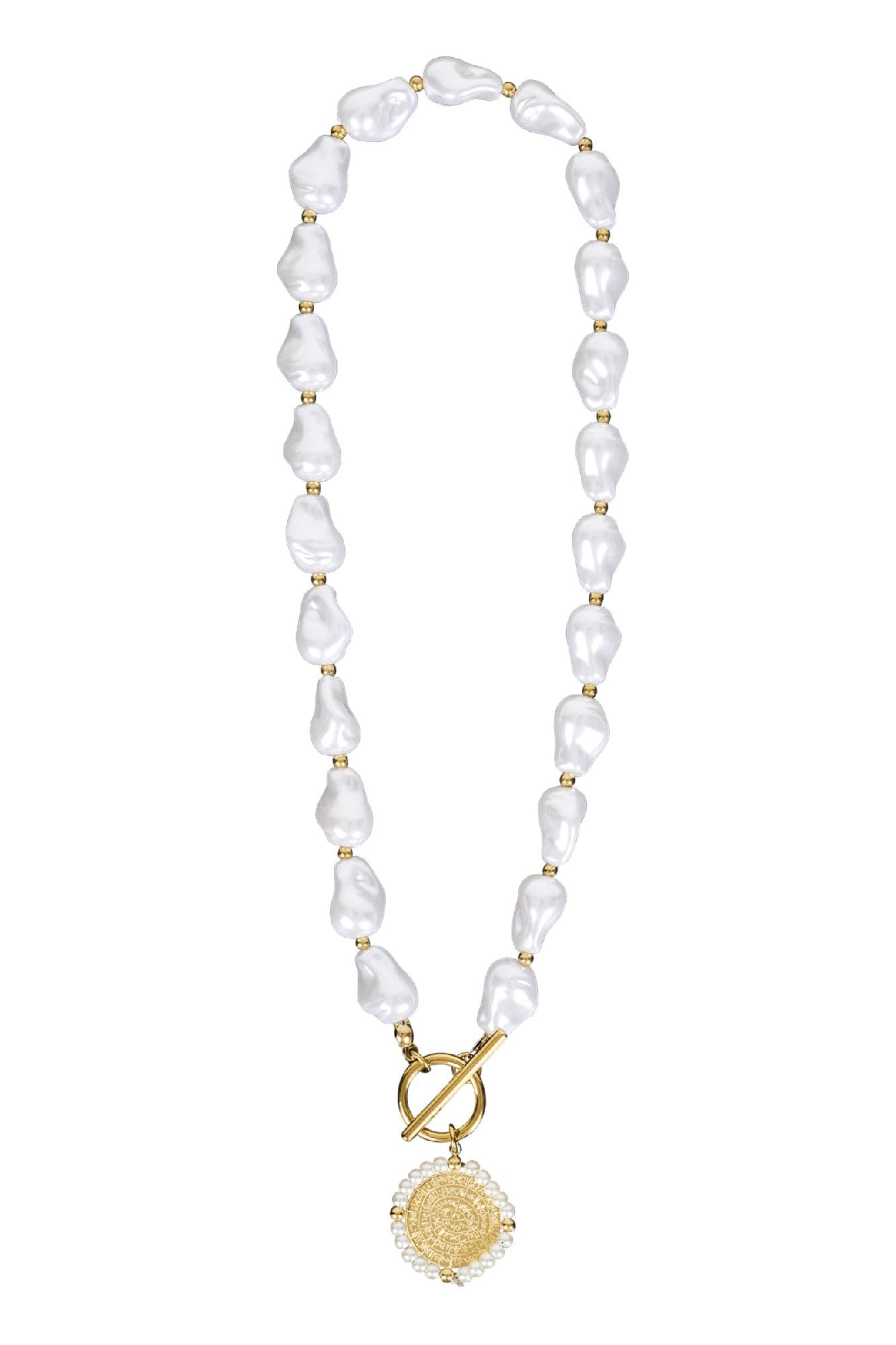 San Necklace - Pearl Coin