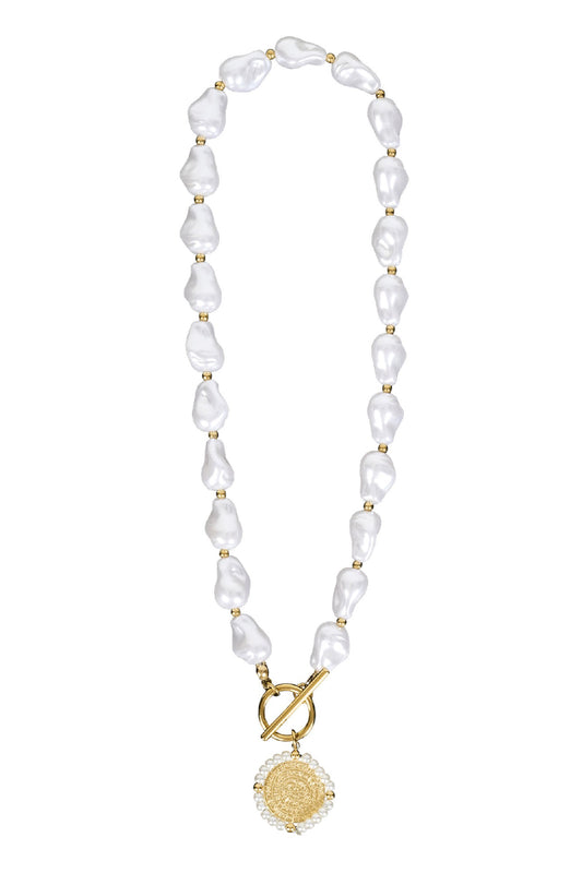 San Necklace - Pearl Coin