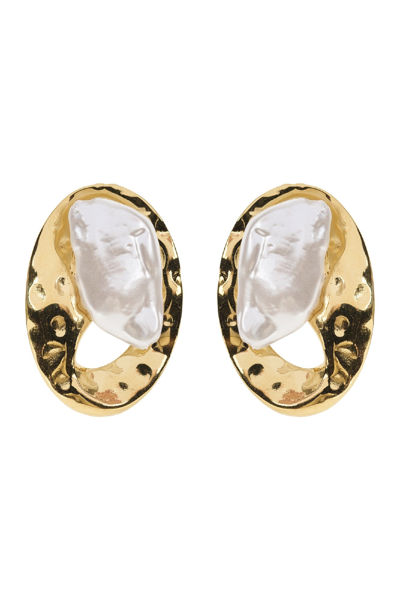 San Earring - Gold Pearl