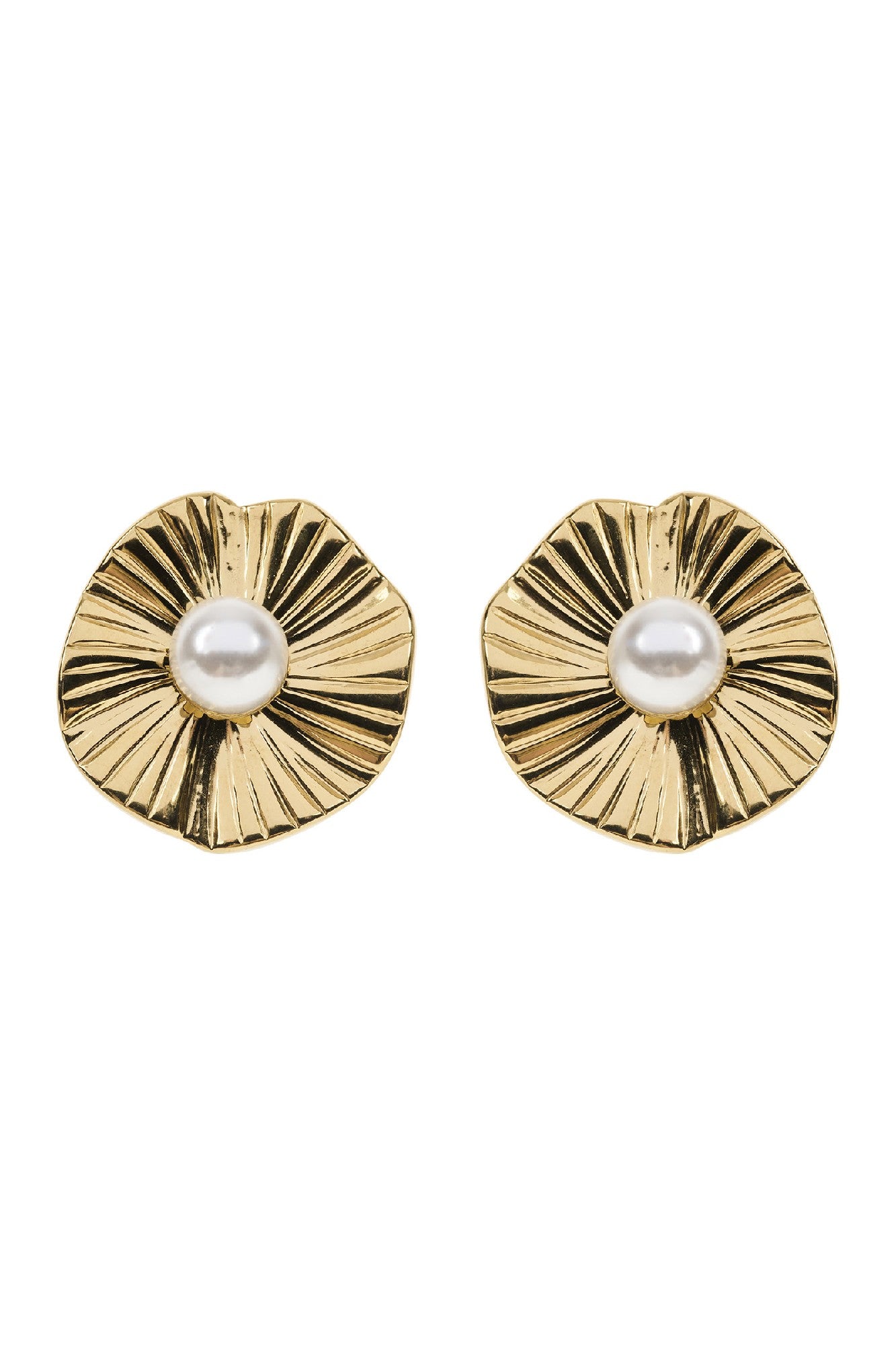 San Pearl Earring - Gold Flora