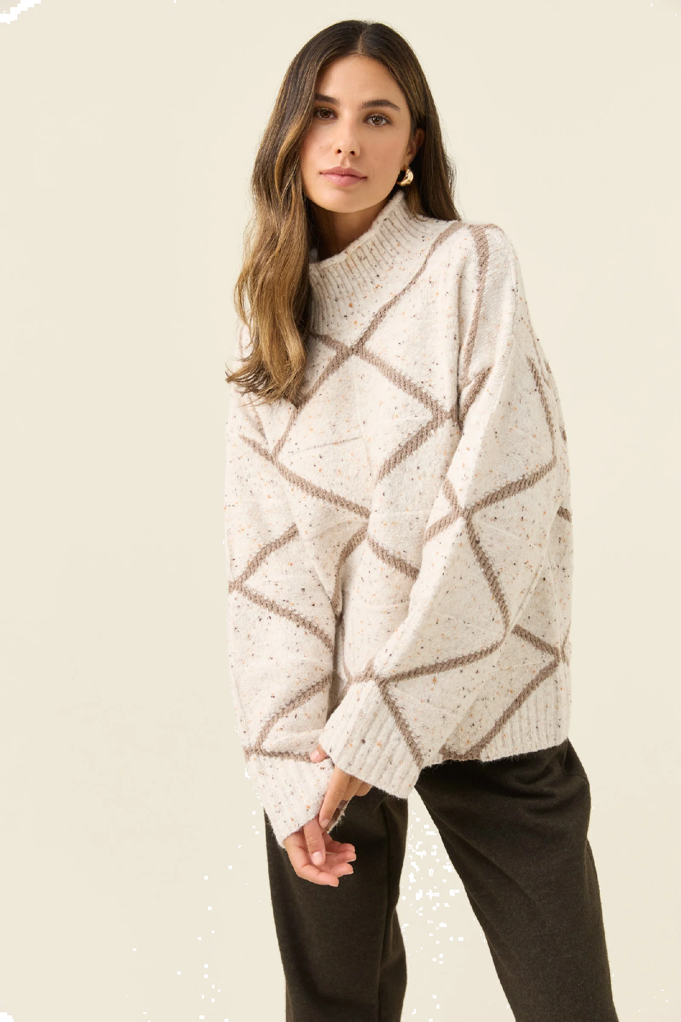 Mckenna Diamond Jumper Ivory [sz:small]
