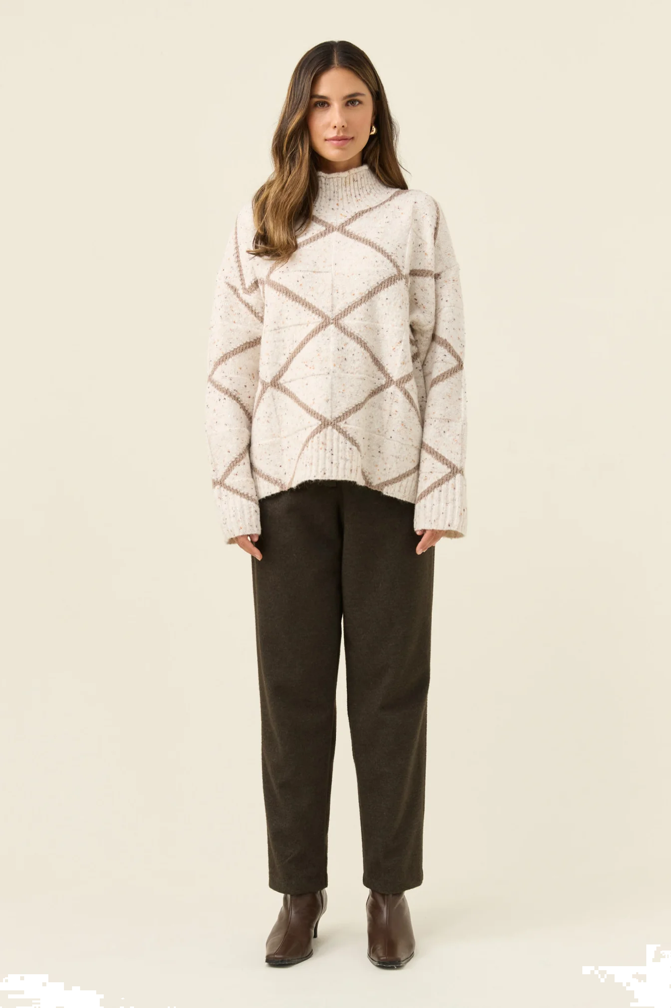 Mckenna Diamond Jumper Ivory [sz:small]