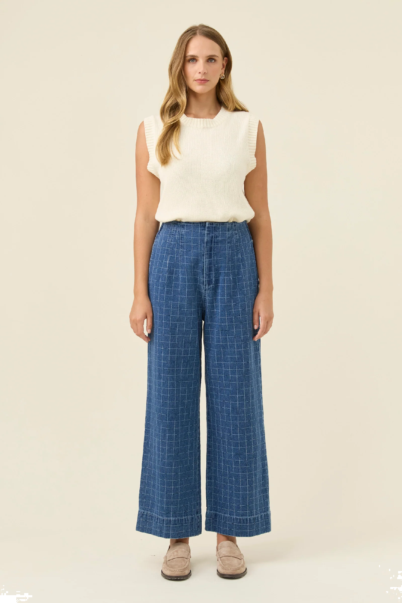 Sloane Denim Pant Check [sz:small]