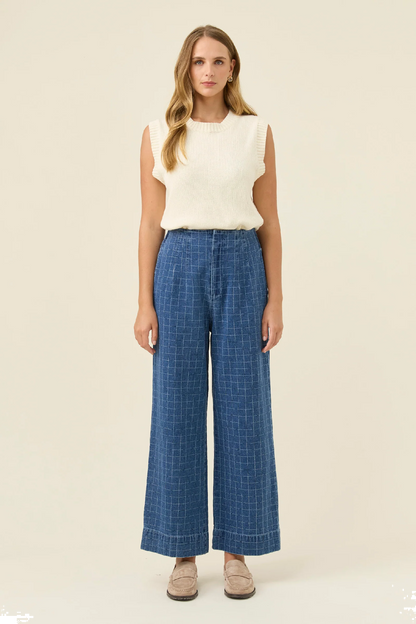 Sloane Denim Pant Check [sz:small]