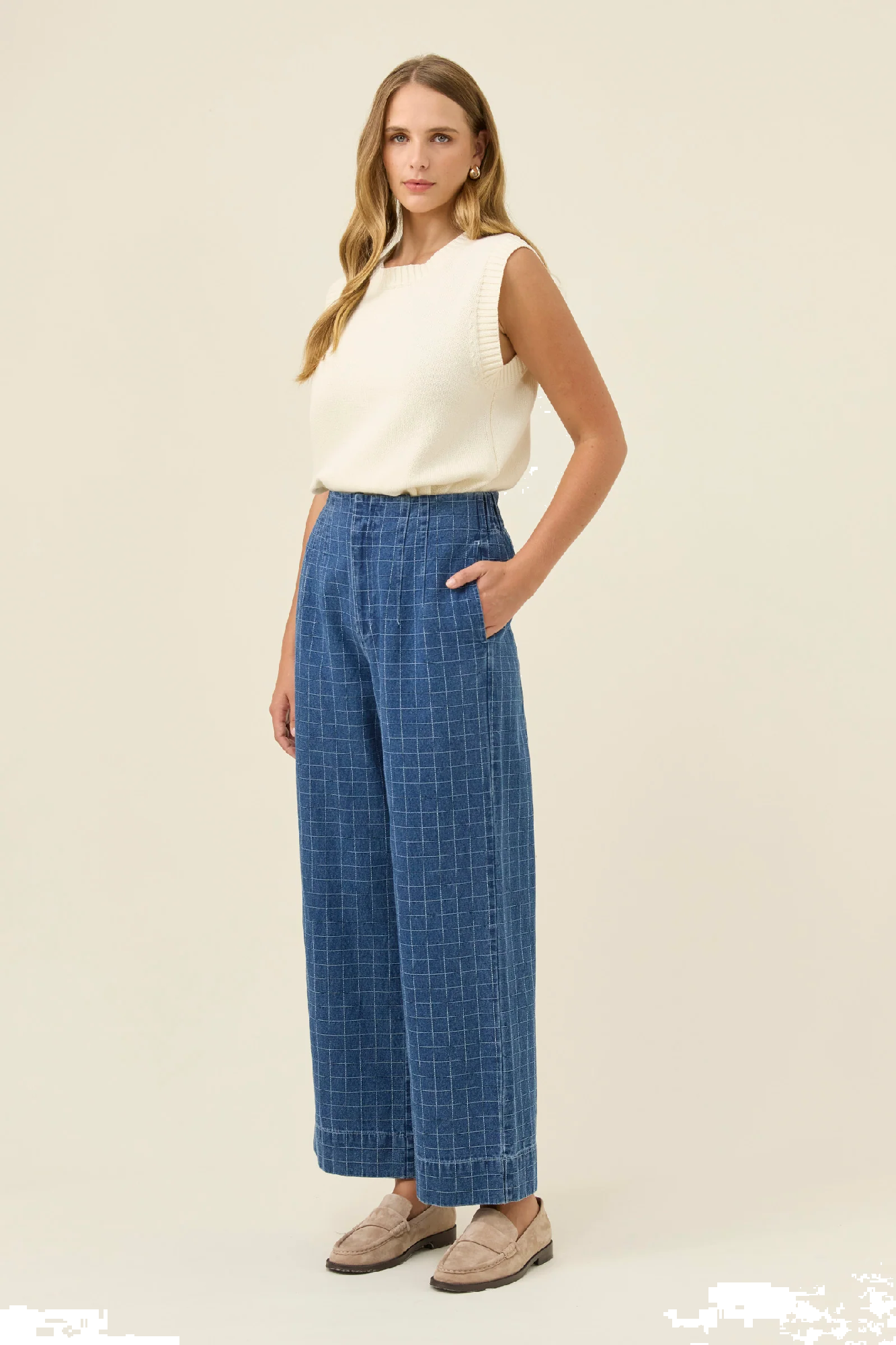 Sloane Denim Pant Check [sz:small]