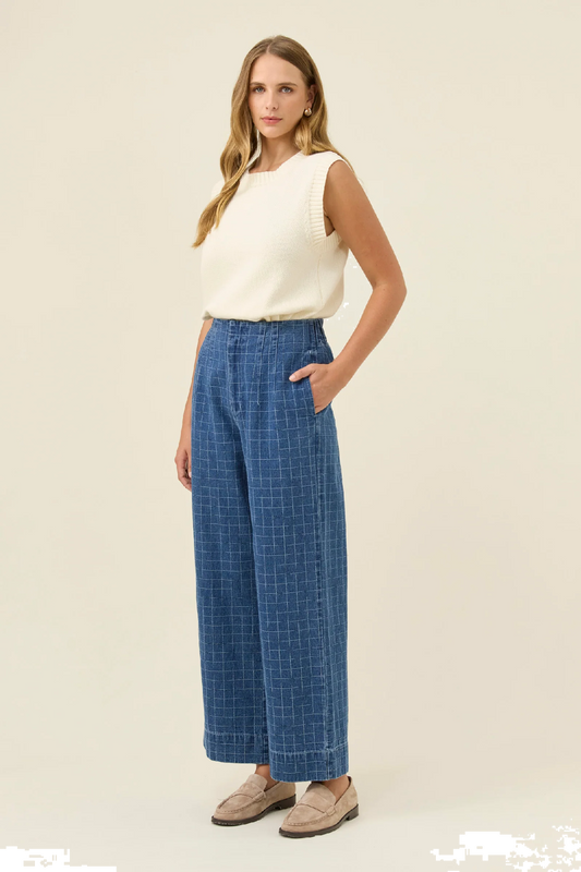 Sloane Denim Pant Check [sz:small]