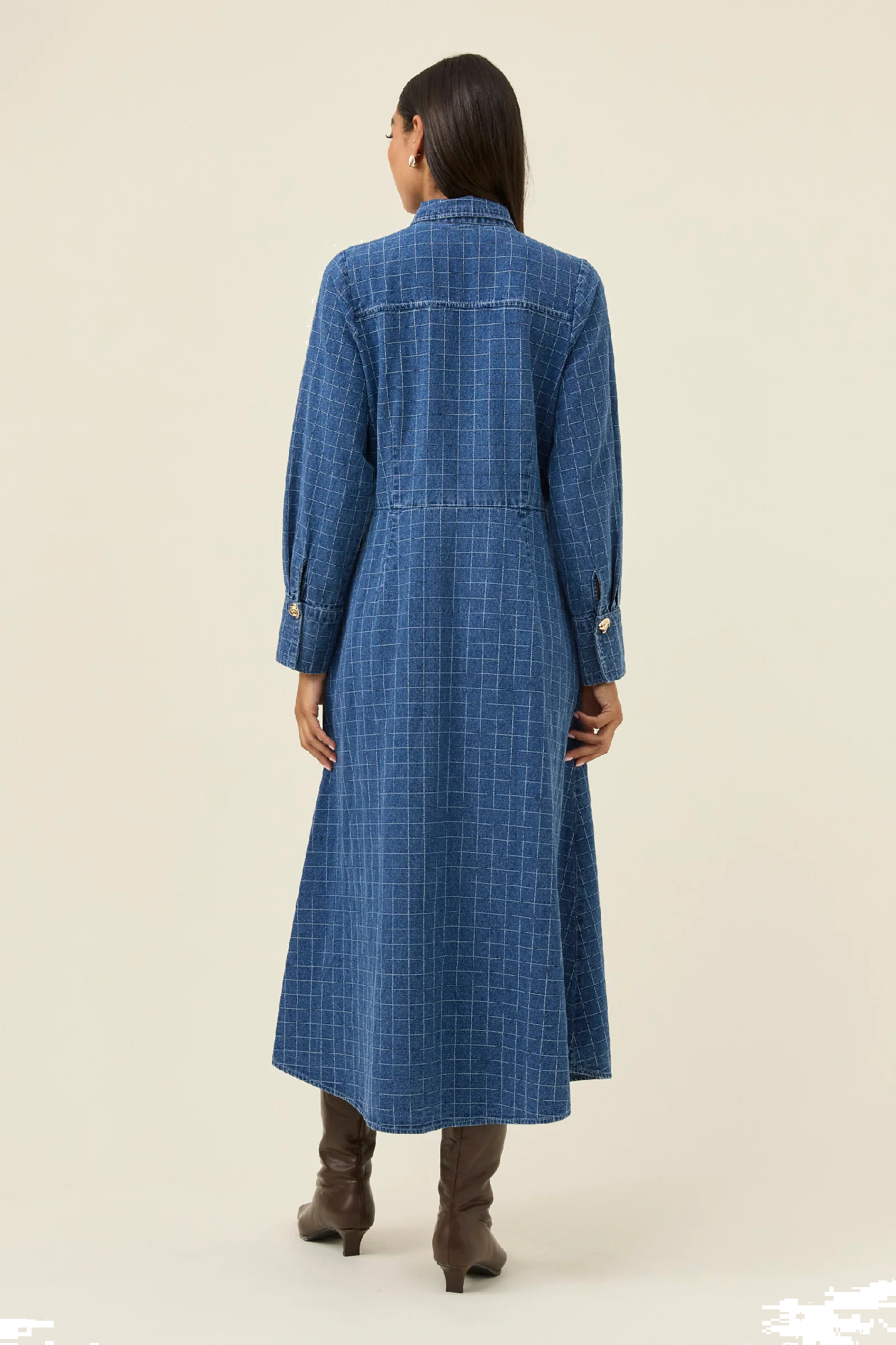 Sloane Denim Maxi Dress Check [sz:small]