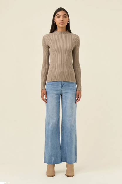 Juno Knit Top Stone [sz:small]