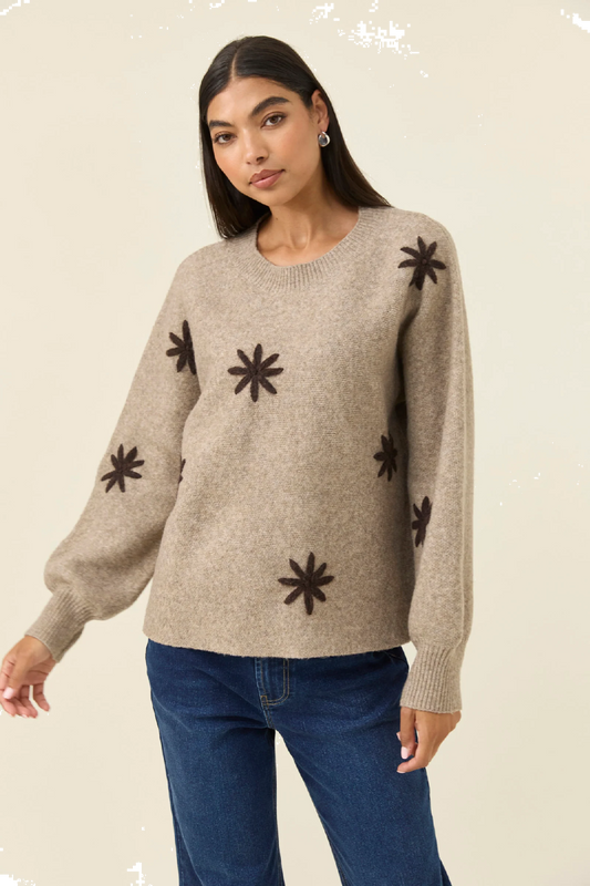 Miru Stitch Flower Jumper Stone [sz:small]