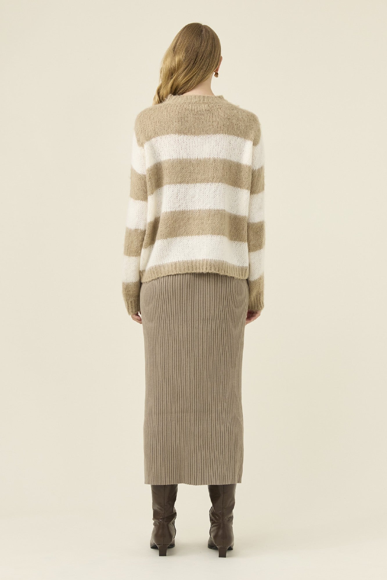 Pallas Stripe Jumper Stone [sz:extra Small]