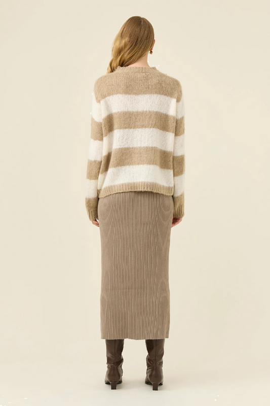 Pallas Stripe Jumper Stone [sz:small]