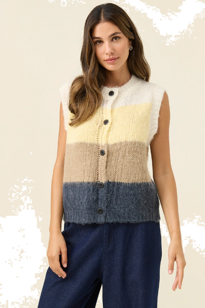 Pallas Stripe Knit Vest Butter [sz:small]