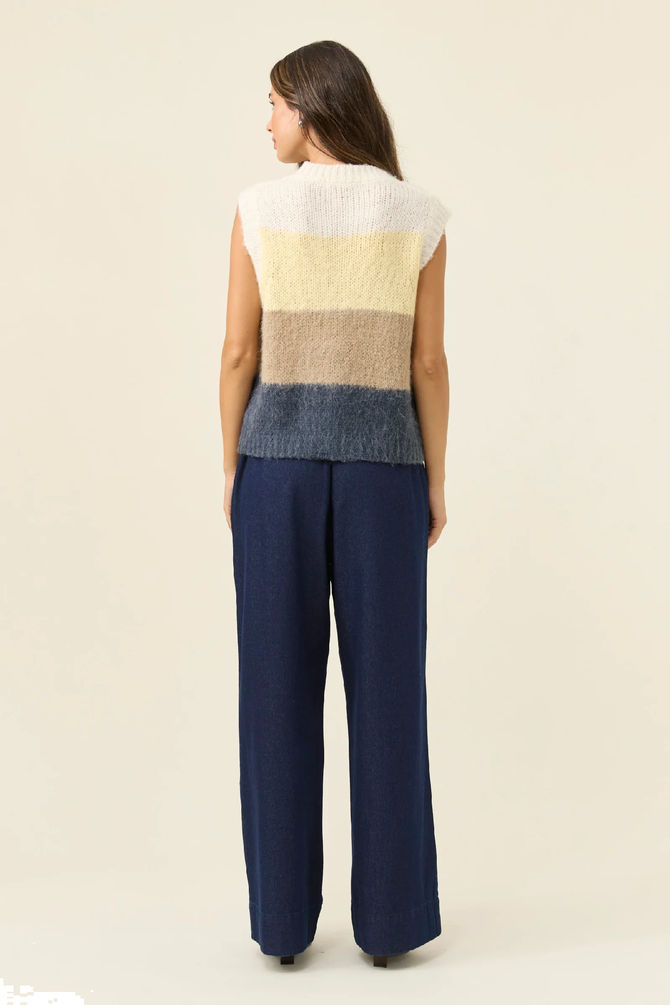 Pallas Stripe Knit Vest Butter [sz:small]
