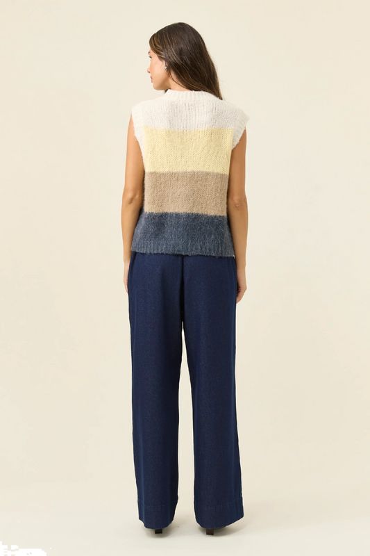 Pallas Stripe Knit Vest Butter [sz:small]
