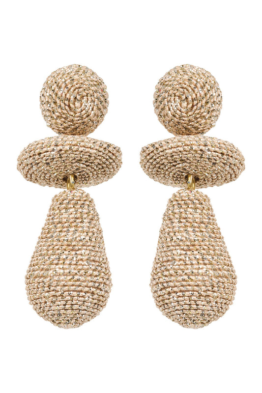 Berber Woven Earring - Gold Bead