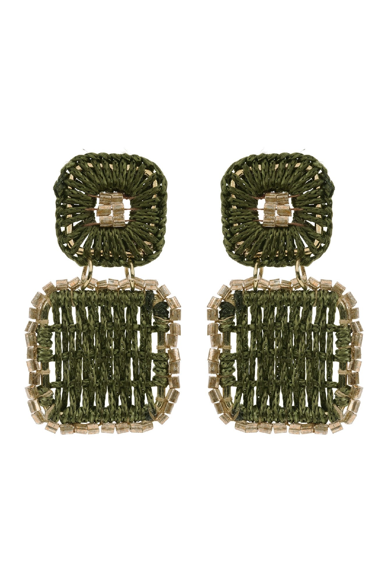 Berber Drop Earring - Olive Square