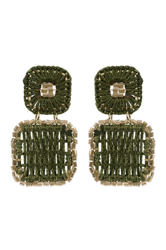 Berber Drop Earring - Olive Square