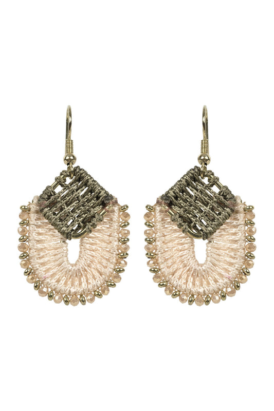 Berber Drop Earring - Olive / Dune