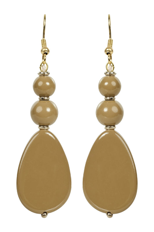 Oman Beaded Earring - Camel