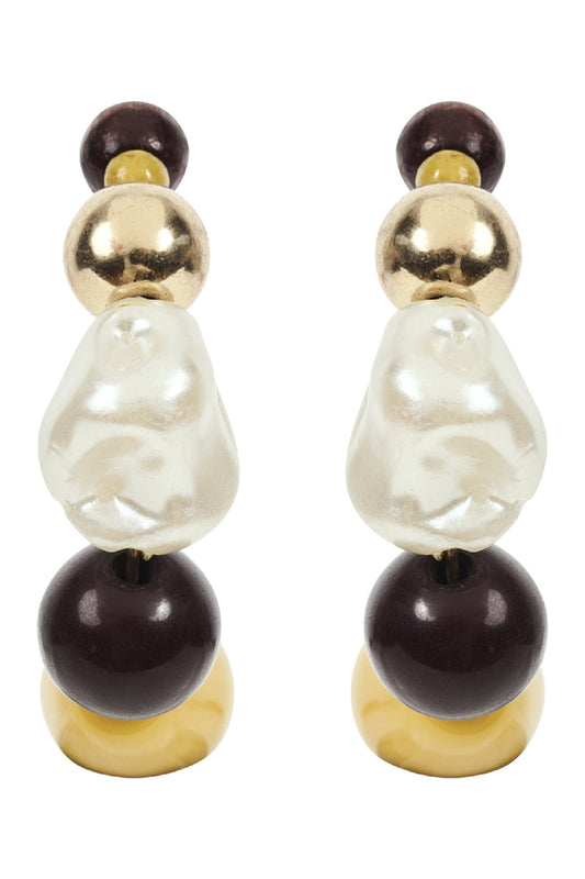 Oman Beaded Earring - Pearl