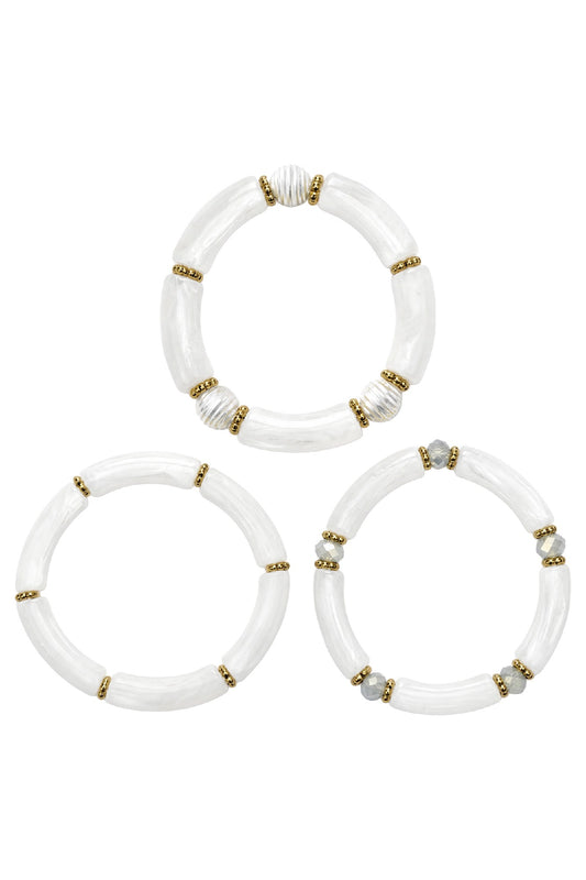 Pelagia Bracelet Set - White
