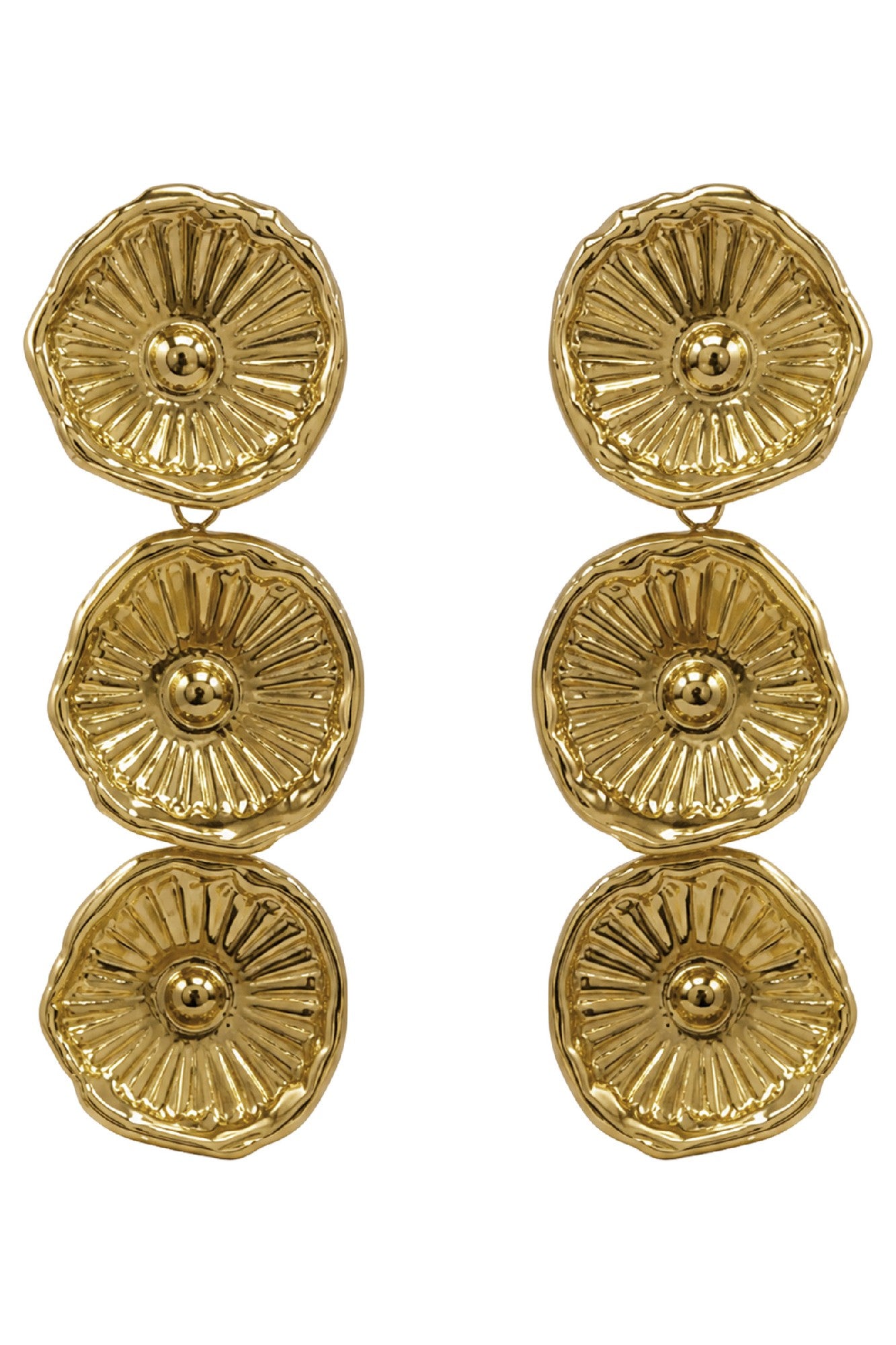 Seaside Earring - Triple Gold Urchin