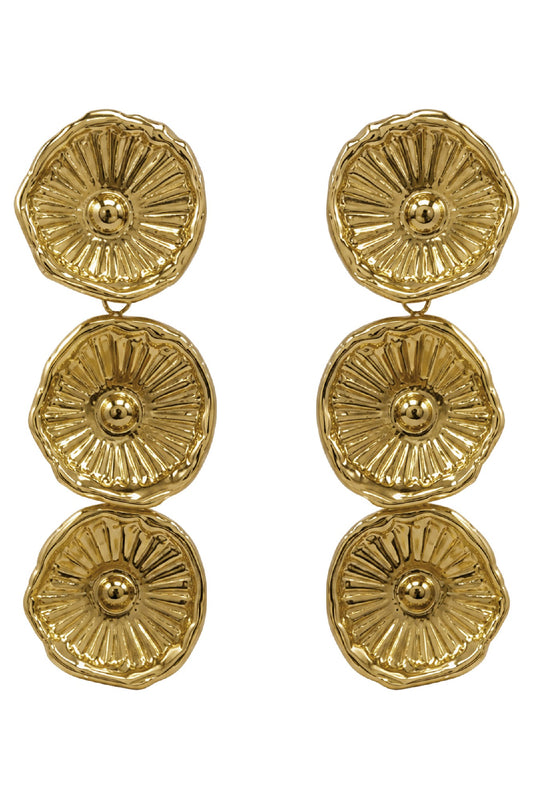 Seaside Earring - Triple Gold Urchin