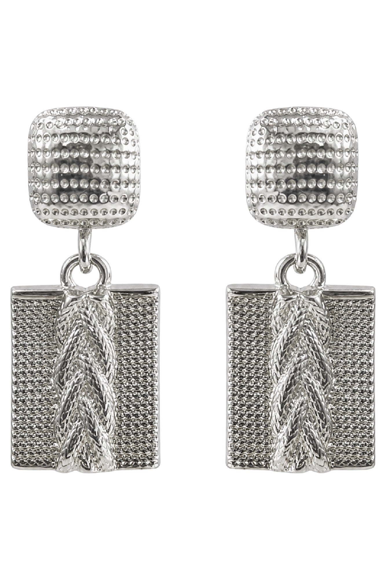 Dusk Earring - Silver Square