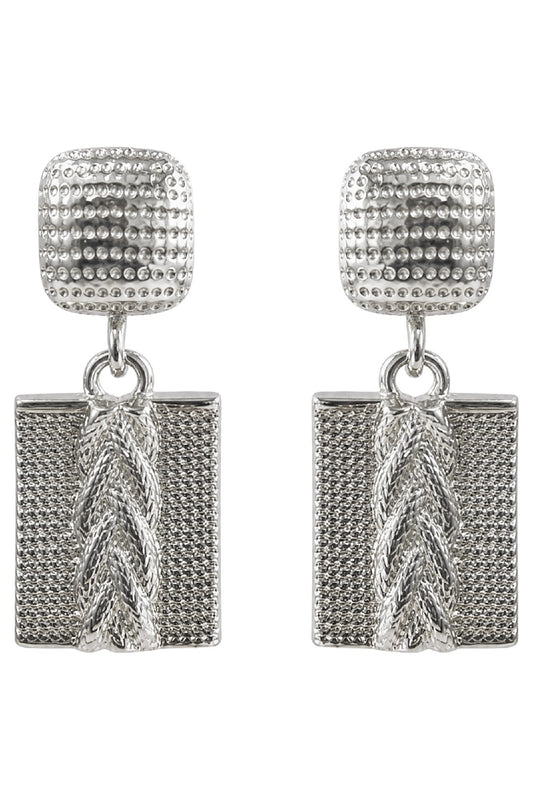 Dusk Earring - Silver Square