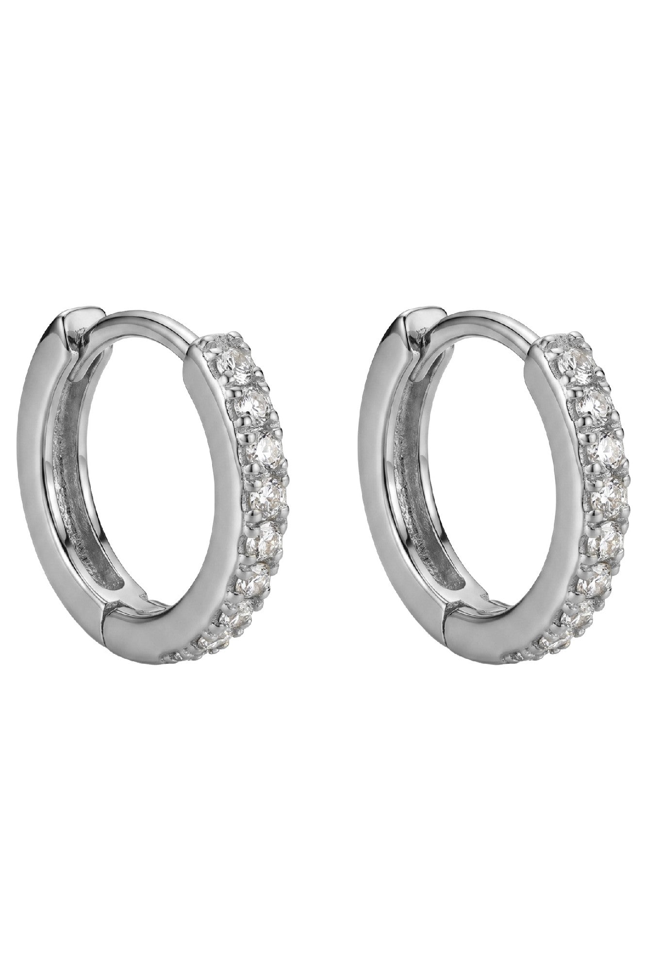Heritage Earring - Hoop / Diamante Silver