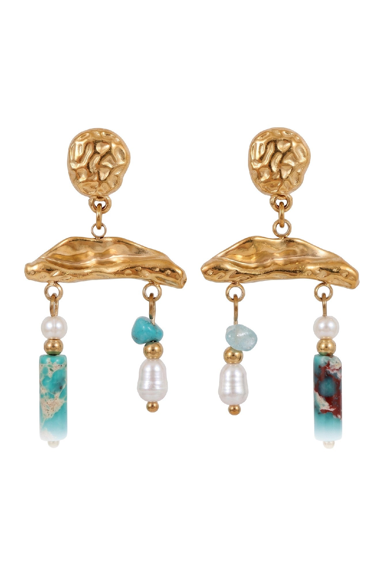 Anita Earring - Teal /pearl