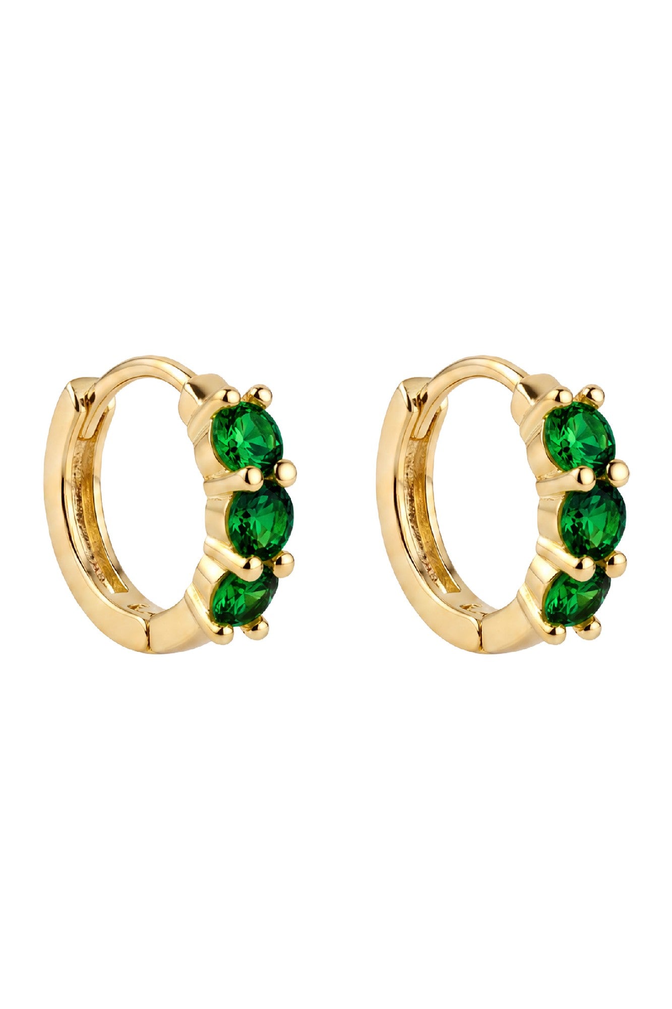 Rosa Huggie Earring - Emerald