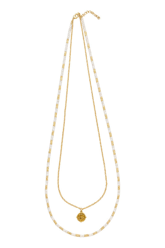 Frida Necklace - Gold / White