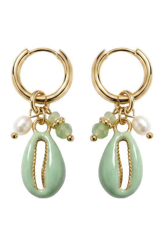 Positano Cowrie Earring - Mint