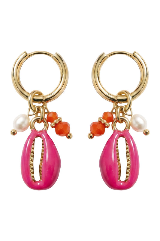 Positano Cowrie Earring - Pink