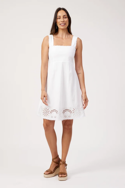 Larissa Broderie Dress White [sz:small]
