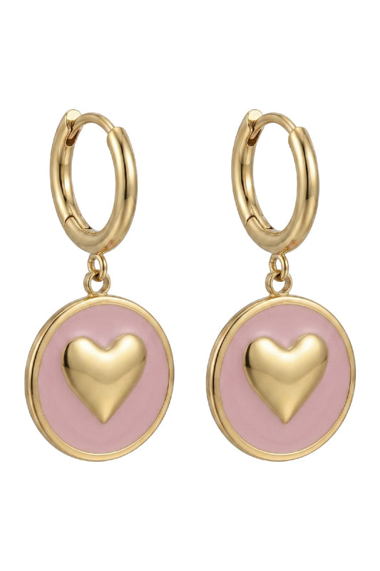 Elba Heart Earring - Pink