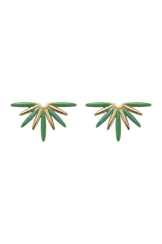 Larissa Enamel Earring - Green Rays