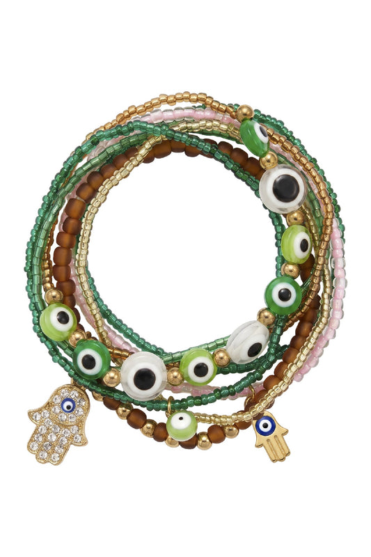 Mati Bracelet Set - Greens