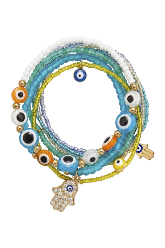 Mati Bracelet Set - Blues