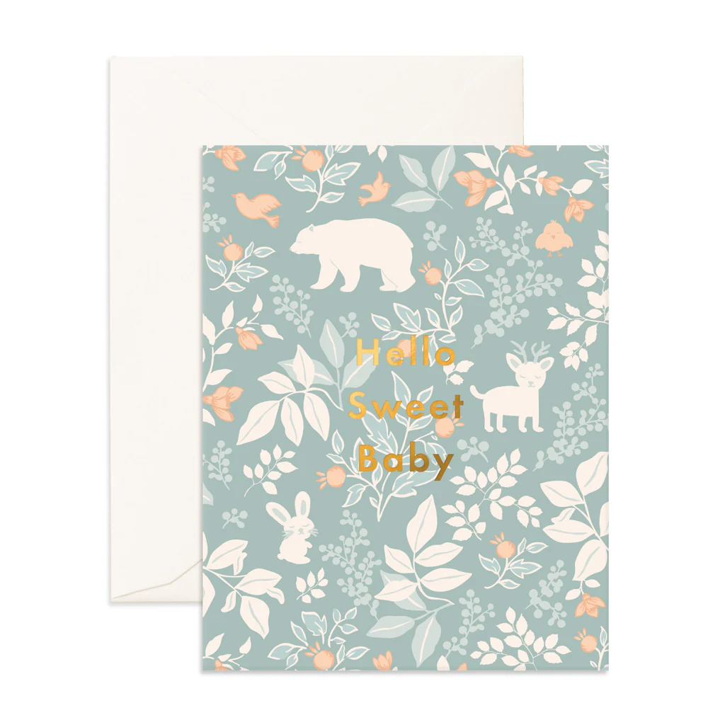 Hello Sweet Baby Sage Greeting Card
