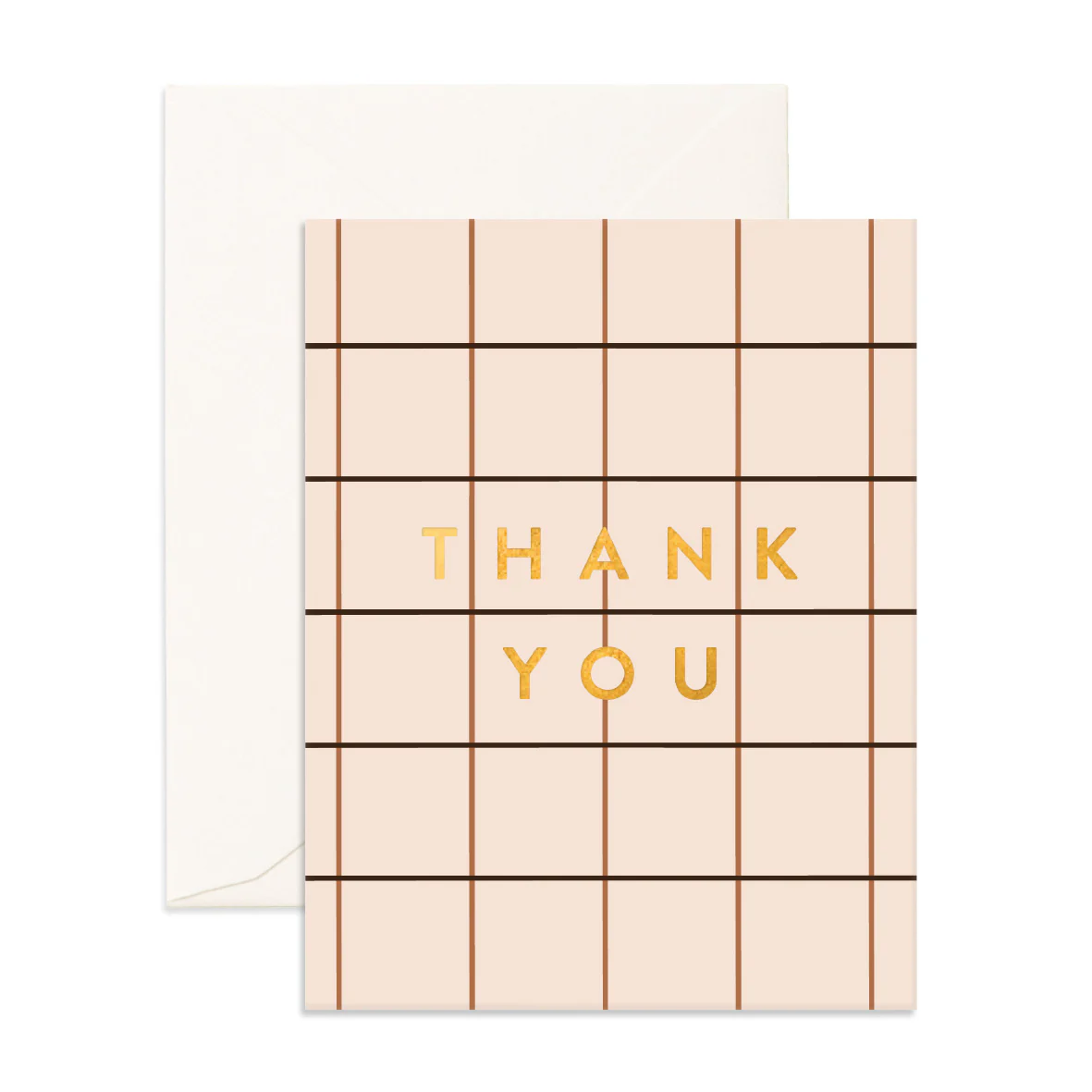 Thank You Cream Plaid Greeting Card 